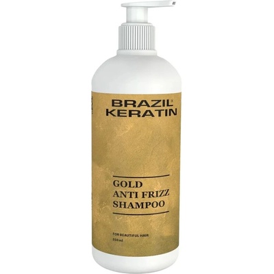 Brazil Keratin Anti Frizz Gold Shampoo šampon pro suché a křehké vlasy 550 ml
