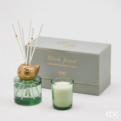 EDG Aroma difuzér Černý les 100 ml + svíčka