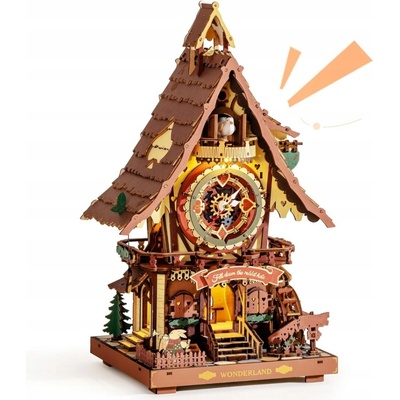 ROBOTIME Rokr 3D dřevěné puzzle Kukačkové hodiny (Wood) 435 ks – Zboží Mobilmania