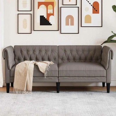 vidaXL Chesterfield pohovka 2místná taupe textil 11461.372552