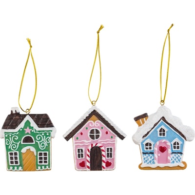 LIVARNO home Ozdoby na vánoční stromek, 3dílná sada perníková chaloupka