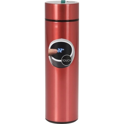 Excellent Termoska nerez s teplomerom 500 ml červená