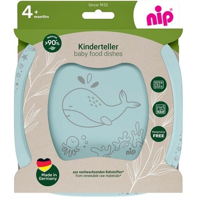 NIP Детски чинии за хранене NIP - Еat Green, 2 броя, сини (4000821427235)