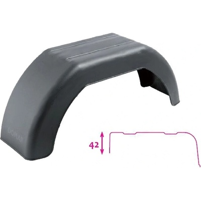 Blatník plast 10''/180 mm DOMAR čierny lomený