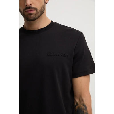 Calvin Klein Памучна тениска Calvin Klein в черно с апликация K10K113737 (K10K113737)