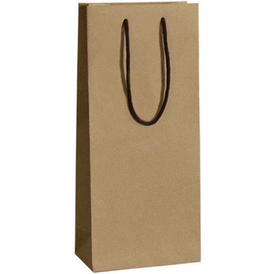 Papírová taška na víno hnědá Livorno 180x100x410 mm, na 2 lahve