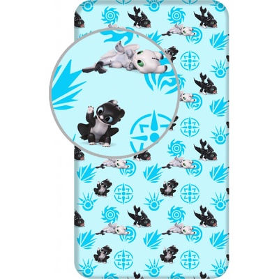 Jerry Fabrics bavlna napínací prostěradlo Jak vycvičit draka Babies 90x200/25