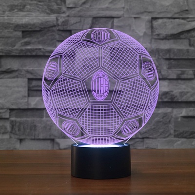 Beling Detská lampa, Lopta s logom AC Miláno, 7 farebná QS192