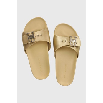 Tommy Hilfiger Кожени чехли Tommy Hilfiger TH HARDWARE GOLD FLAT SANDAL в златисто FW0FW07947 (FW0FW07947)