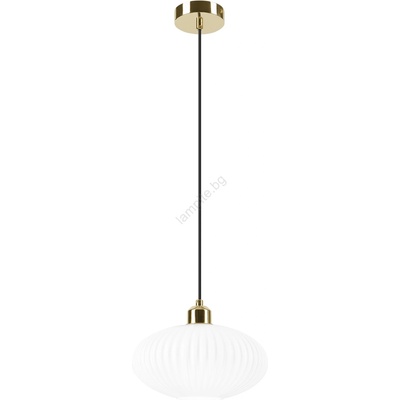 Пендел HARMA 1xE27/15W/230V Ø 25 см бял/златист (LA53448)