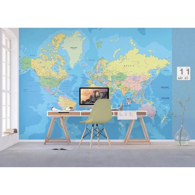 AG Design FTNXXL-2495 vliesová Fototapeta Politická Mapa Světa, rozměry 375 x 270 cm