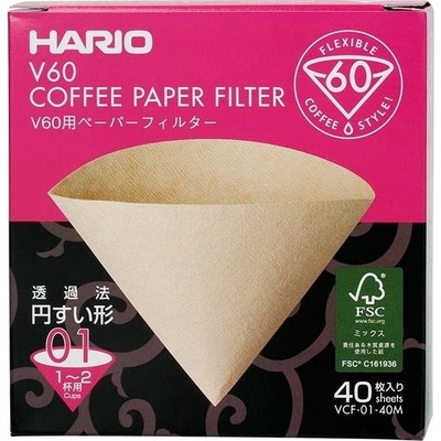 Hario Misarashi nebielené V60-01 40 ks