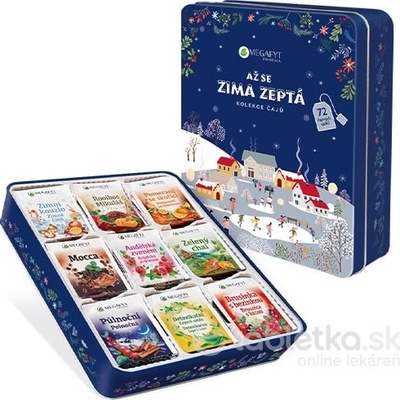 MEGAFYT Kolekcia čajov DOTYK ZIMY plechová krabica 72 ks