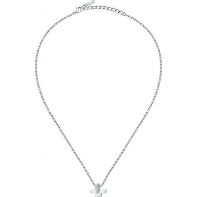 Trussardi Štýlový oceľový náhrdelník s kryštálmi TJAXC14