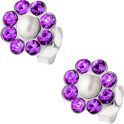 Šperky eshop perlička fialové krystalky Preciosa kvítek I34.27