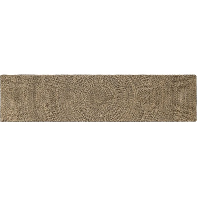 vidaXL Килим за площ Естествено и черно 60 x 300 cm юта (42010616)