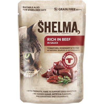 Shelma Cat hovězí a rajčata 85 g