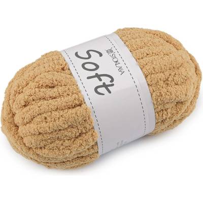 Pletací příze žinylková Soft 250 g Varianta: 22 krémová tmavá, Balení: 1 ks 57866/147363/281716