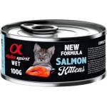 Alpha Spirit Complete wet cat food - Сьомга - консерва за подрастващи котенца с 93% месо и 4% плодове - 100 гр 40040909