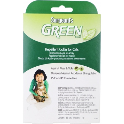 Sergeanťs Green obojek pre mačky 35cm