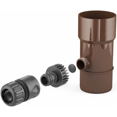 Bryza Sběrač dešťové vody Ø 63 mm se závitem 3/4" RAL 8017 hnědý – Sleviste.cz