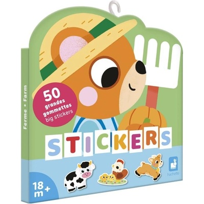 Janod Stickers veľké samolepky pre deti farma 50 ks