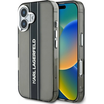KARL LAGERFELD IML Stripe Logo заден капак за iPhone 16 Black Karl Lagerfeld | Lilav | ЖЕНИ | UNI