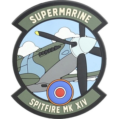 Gumová nášivka 101 Inc RAF Supermarine Spitfire MK XIV - farebná