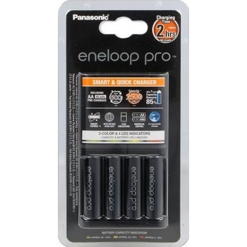 Panasonic Eneloop Charger BQ-CC55 + 4 x R6/AA Eneloop PRO 2500mAh BK-3HCDE K-KJ55HCD40E