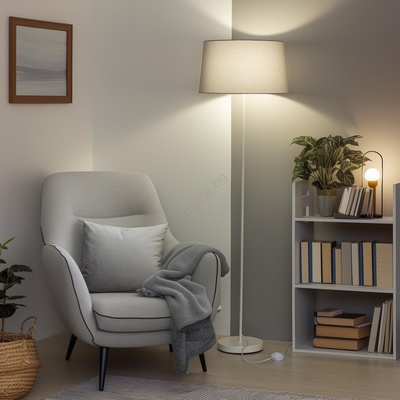 Brilagi - LED подова лампа CERIA 1xE27/40W/230V Ø 45 см сива/бяла (BG2930)