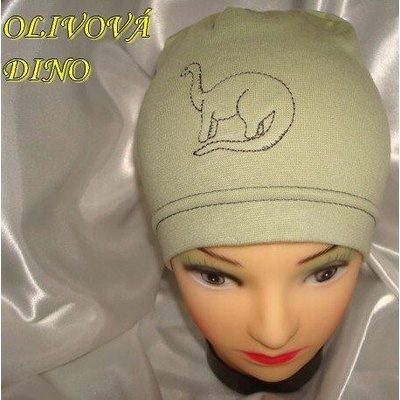 jarní/podzimní čepice olivová dino