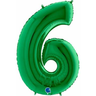 vybavsenaparty Fóliová číslice zelená '6' 102 cm