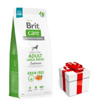 Brit care Беззърнена храна за възрастни кучета от големи породи със сьомга 12кг + безплатна изненада за кучето