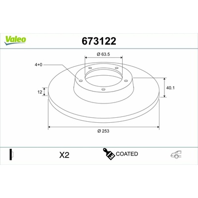 Brzdový kotúč VALEO 673122