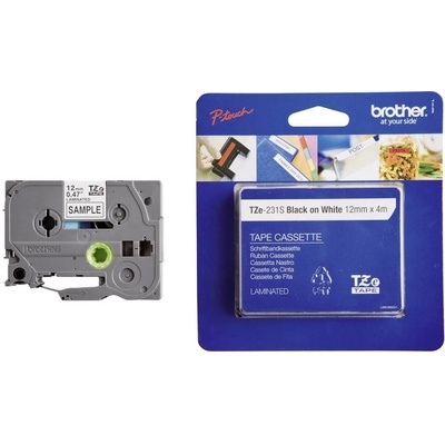 Brother TZe, TZ TZe-231S Farba pásky: biela Farba písma:čierna 12 mm 4 m