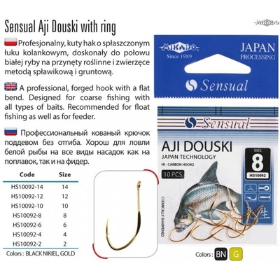 MIKADO HOOK SENSUAL AJI DOUSKI W/RING BN vel.4 10 ks