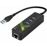 TECHLY Network Card/Techly USB 3.0 to Gigabit RJ45 Hub 3x USB Adapter