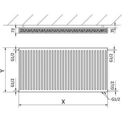 Mexen CV21 W621-060-120-66 600 mm x 1200 mm antracit