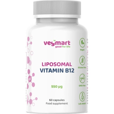 Vegmart Lipozomální Vitamin B12 methylkobalamin 550 µg, 60 kapslí