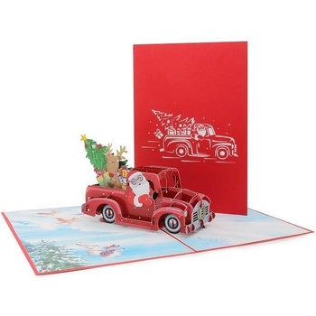Kiriori Поздравителна картичка "Дядо Коледа с кола