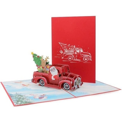 Kiriori Поздравителна картичка "Дядо Коледа с кола