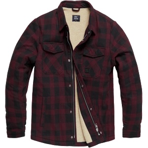 Vintage Industries Craft тежко яке с шерпа, бордо каре (3541.Burgundycheck)