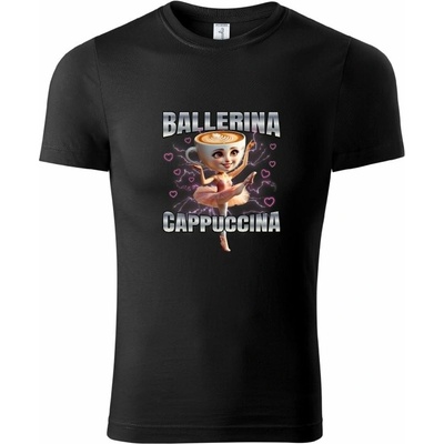 Stymio tričko Italian Brainrot Ballerina Cappuccina čierna