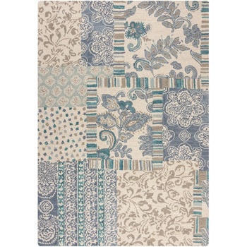 Flair Rugs Син/бежов ръчно изработен вълнен килим 120x170 cm Eloise Patchwork - Flair Rugs (503119380037)