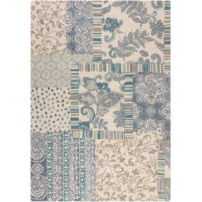 Flair Rugs Син/бежов ръчно изработен вълнен килим 120x170 cm Eloise Patchwork - Flair Rugs (503119380037)