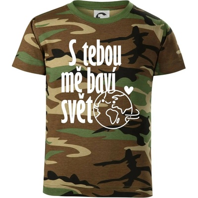 S tebou mě baví svět Dětské maskáčové triko Hnědý maskáč