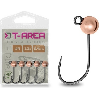 Delphin Jigová Hlavička T-AREA BL Wolframový Jig Měděný 5 ks - #6 / 0,6 g / 4 mm