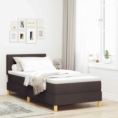 vidaXL s matrací tmavě hnědá textil