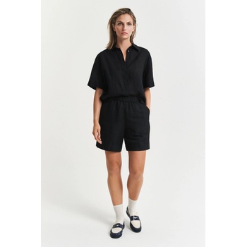 Gant šortky REL LINEN BLEND PULL ON SHORTS BLACK