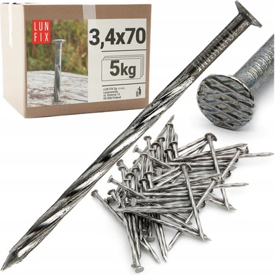Lun Fix zkroucené hřebíky 70 mm 900 ks 5 kg